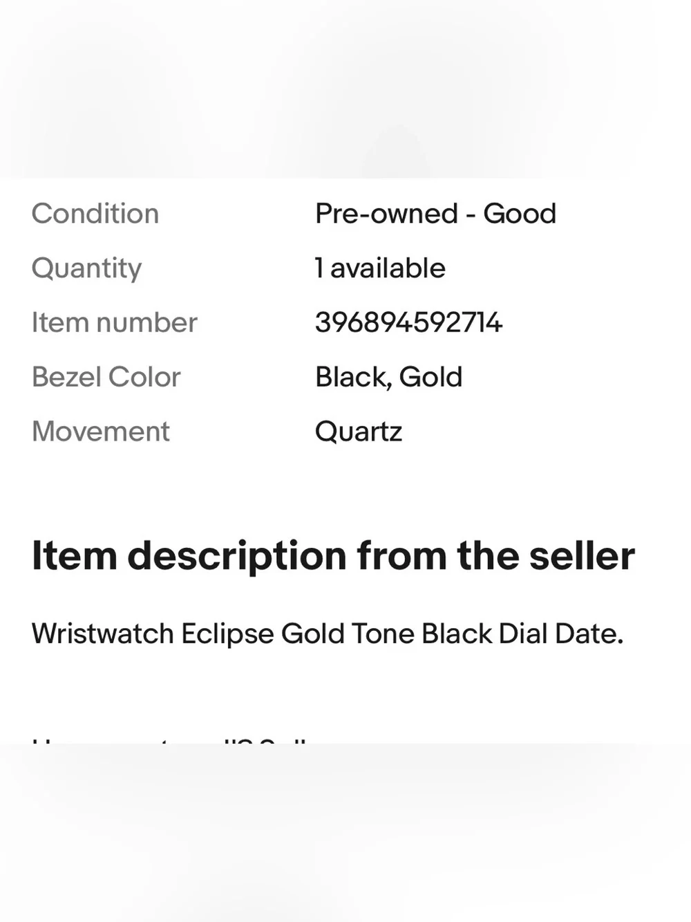 Eclipse Men’s Gold and Black Stainless Steel Watch